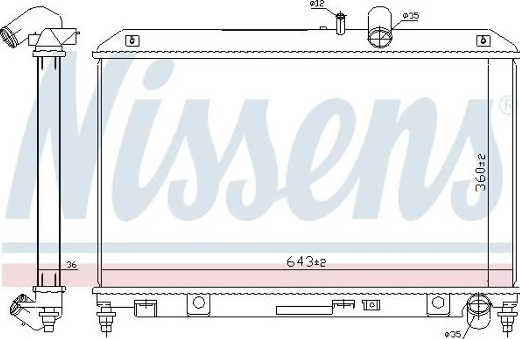 Radiateur de Refroidissement Nissens 68540 - Pièce OE Mazda RX-8 SE17