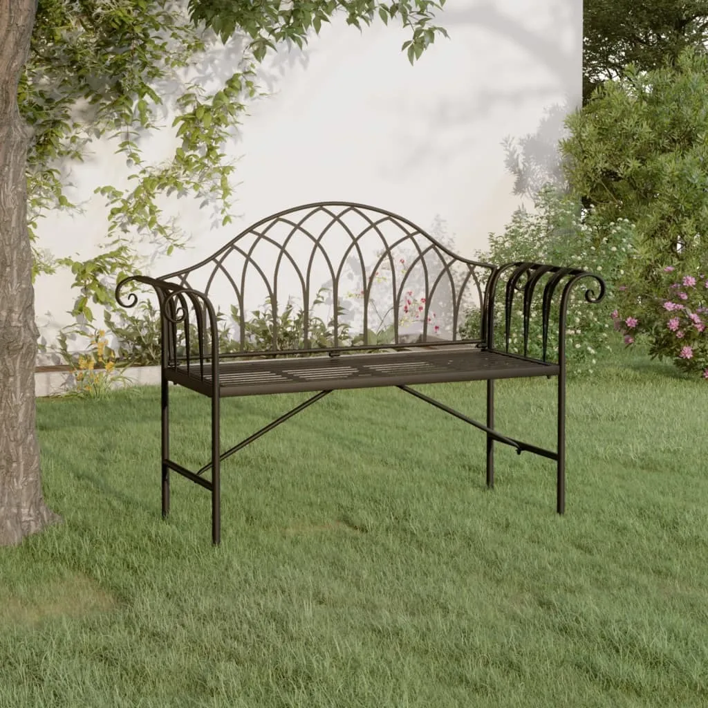 Offerta Panchina Giardino vidaXL Acciaio Nero 128 cm - Prezzo Top - 2