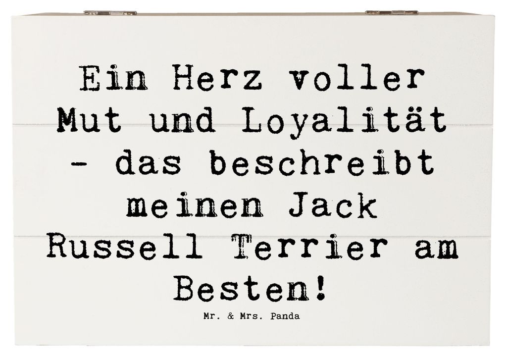 Mr. & Mrs. Panda Holzkiste Spruch Jack Russell Terrier 22 x 15 cm - Weiß - Geschenk, Hunderassen, geschenkkiste, Geschenkbox, Familienhund, schatz...