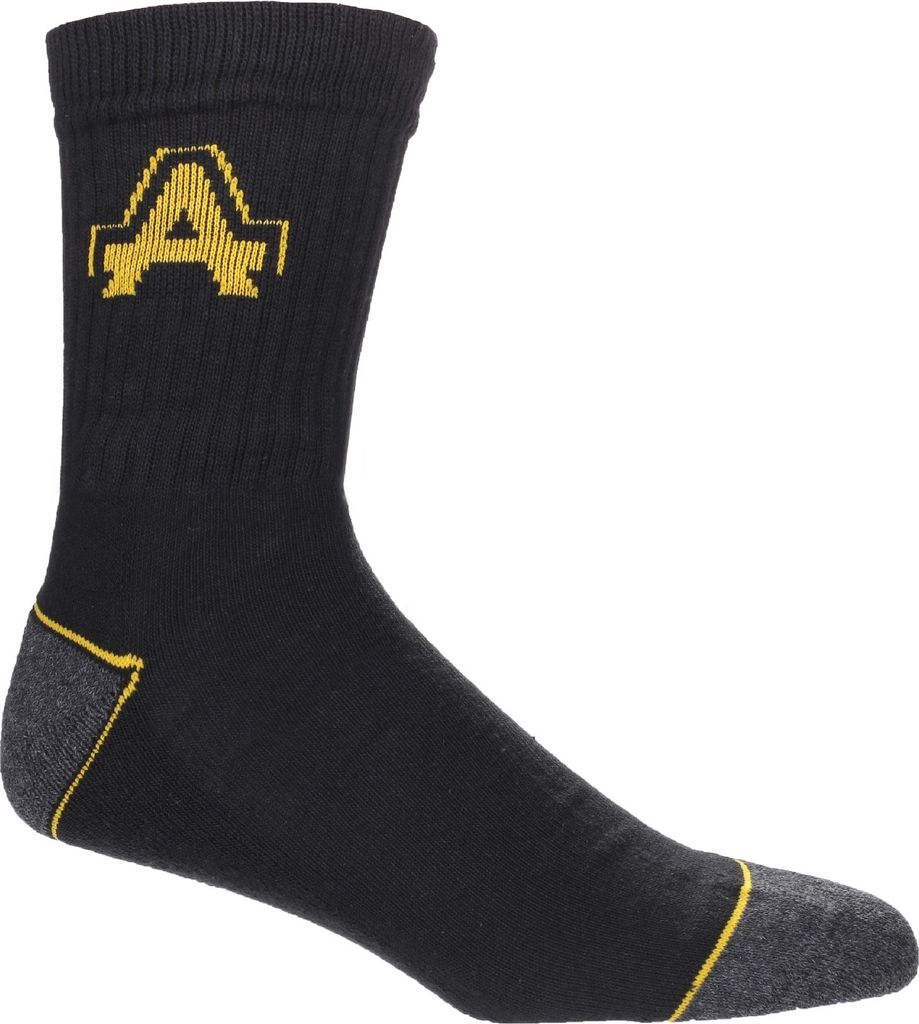 Amblers Herren Kontrast Workwear Socken (3er Packung) FS3702 (45-48 EU) (Schwarz/Grau)