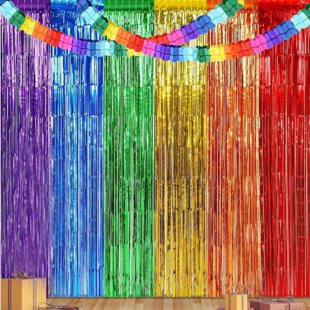 Regenbogige Deko-Folie für Party, 1x2m, farbig, für Feierlichkeiten