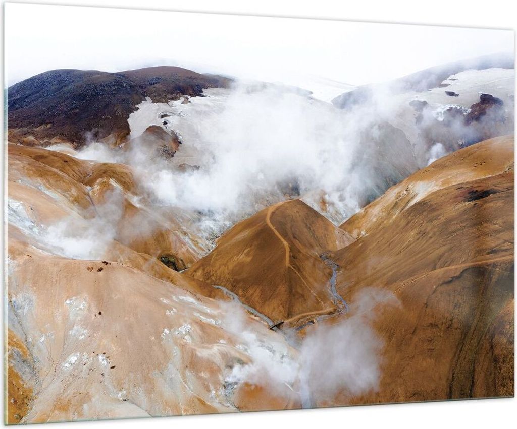 Bilder auf glas - Einteilig - Berge Wolken Landschaft - 100x70cm - Glasbilder - Wandbilder - Bilder - zum Aufhängen bereit - Wanddekoration aus Gl...