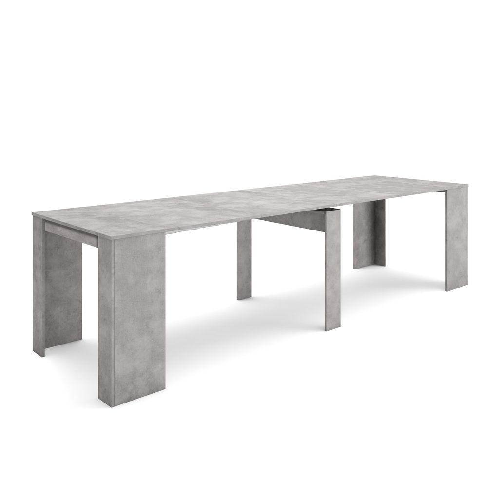 Ausziehbarertisch, 302x90x77cm, Für 14 Gäste, Esszimmertische, Zementgrau