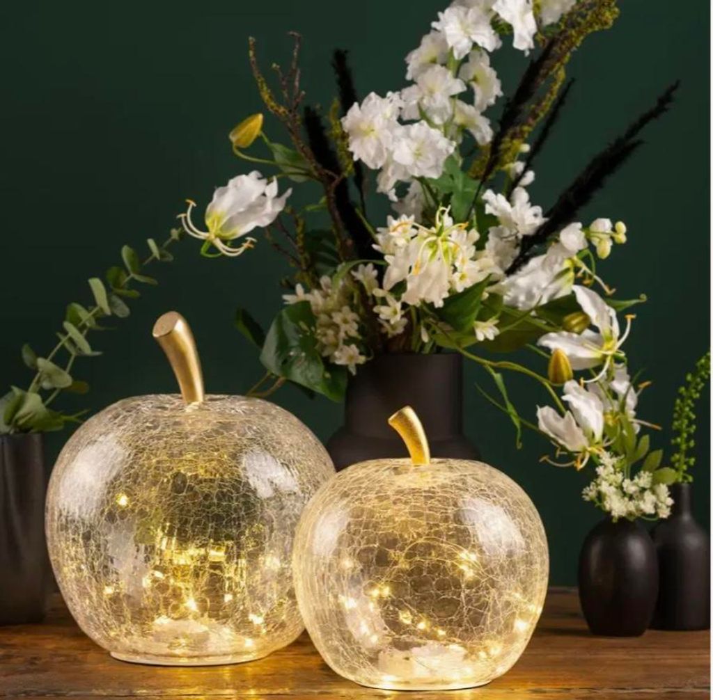 Seyila Home Dekorative Glas Apfel LED Leuchte mit Timer, Produktbild 
