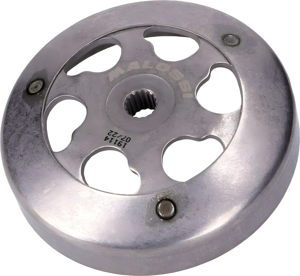 Cloche Malossi Clutch Bell 107mm 463g en acier spécial pour Minarelli