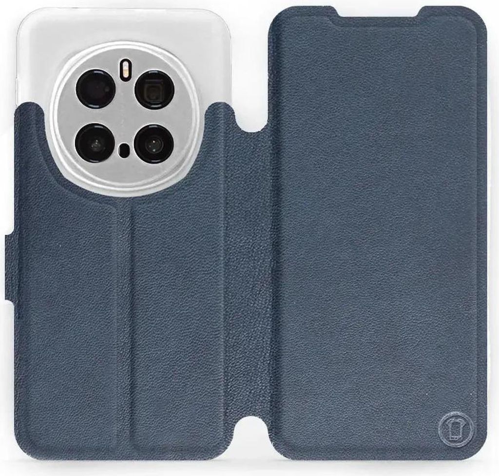 Echtleder Handyhülle für Honor Magic7 Pro, Mobiwear Leather, Dunkelblau