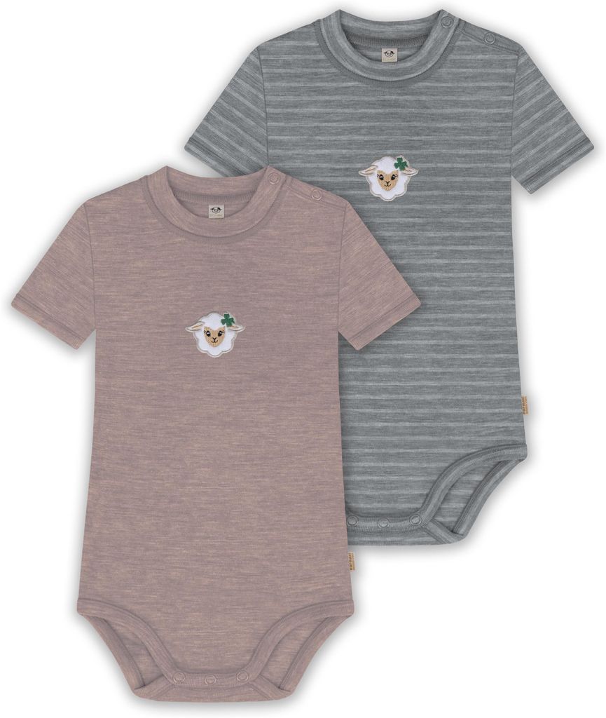normani 2er Set Baby Kurzarmbody aus Wolle