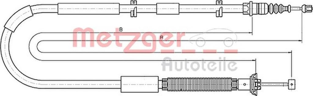 METZGER Handbremsseil Seilzug Feststellbremse für FIAT BRAVO II (198) Hinten Links 12.0723