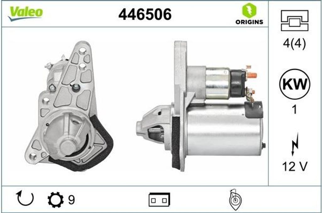 VALEO 446506 Starter Anlasser 1kW für RENAULT Megane III Schrägheck (BZ0/1) 12V