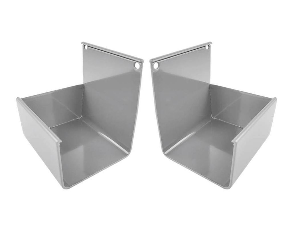 Renoplast RK65 Aluminium Rinnenböden Rinnenenden Links + Rechts, Grau, Dachrinnen Regenrinne Dachentwässerung Blechkantprofile, Gartenhaus Carport