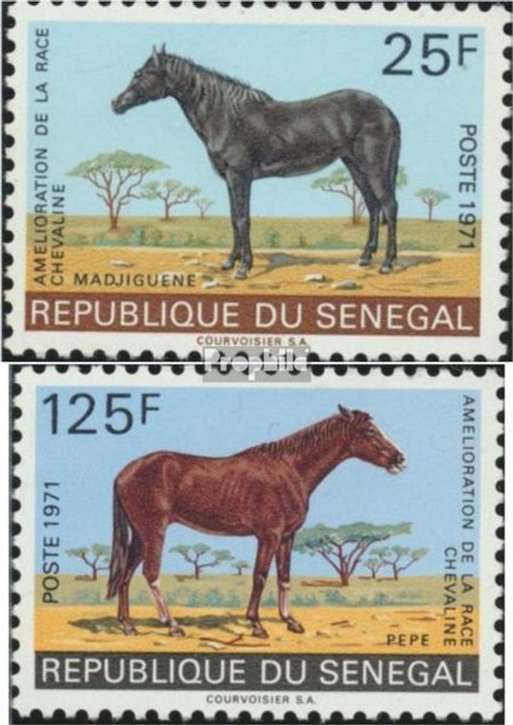 Briefmarken Senegal 1971 Mi 458-459 (kompl.Ausg.) postfrisch Fortschritt in der Pferdezucht