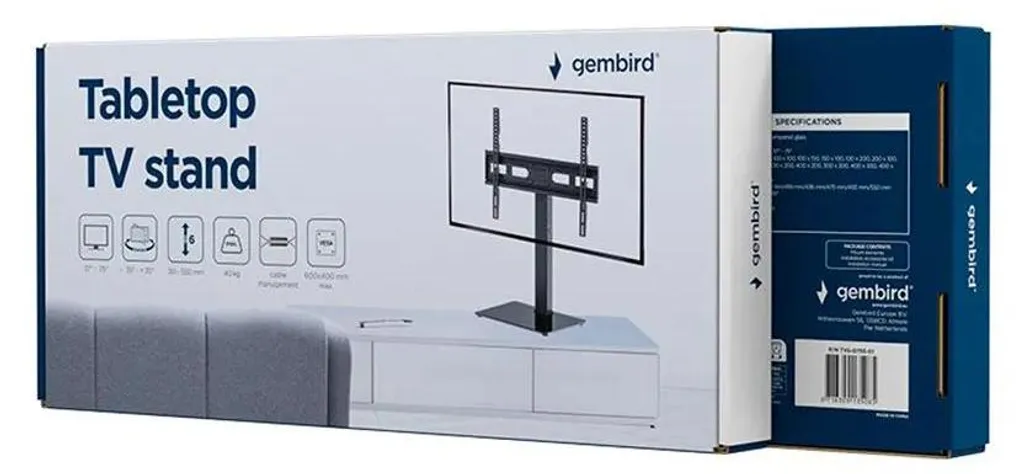 Support TV de table GEMBIRD : solution sans perçage pour écrans 37-75"