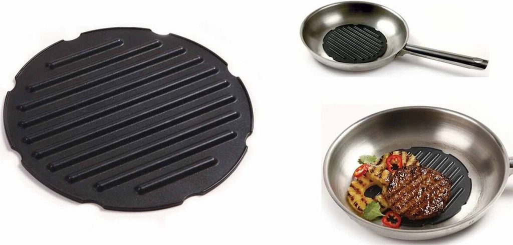 TempsL 6391265 Grillrost für Pfannenboden, schwarz, 15,5 cm Produktbild 