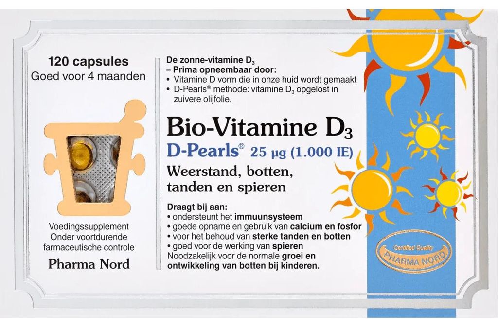 Pharma NordVitamín D3 25 mcg 1000 IU (120 kapsúl) Obrázok produktu 