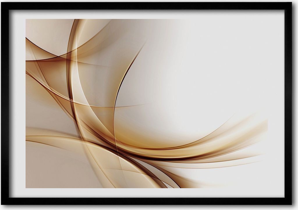 Bild - Bilderrahmen - 100 cm x 70 cm - MDF - Rahmen - Foto - Wandkunst abstrakte Wellen