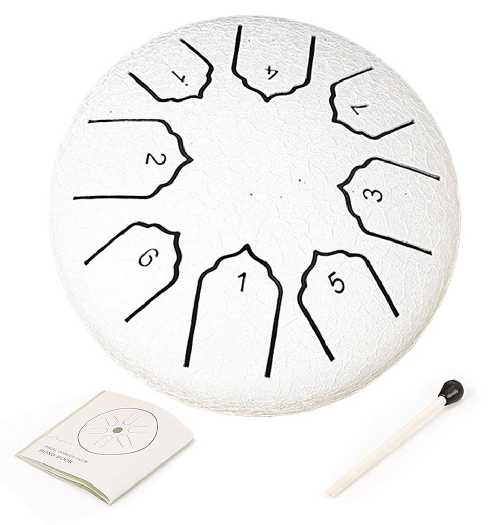Regentrommel für den Garten, 10 cm, 8 Töne, Stahltrommel, Meditations-Regenspiel, Musikinstrument, Mini-Handpan-Trommeln für Chakra-Yoga, Klangh...