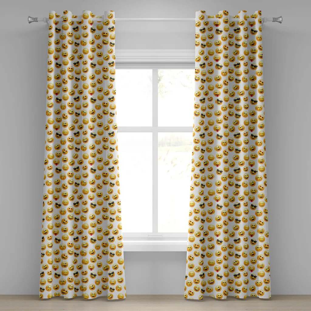 Rideau Emoji Haute Qualité avec Œillets Impression Digitale 280x245