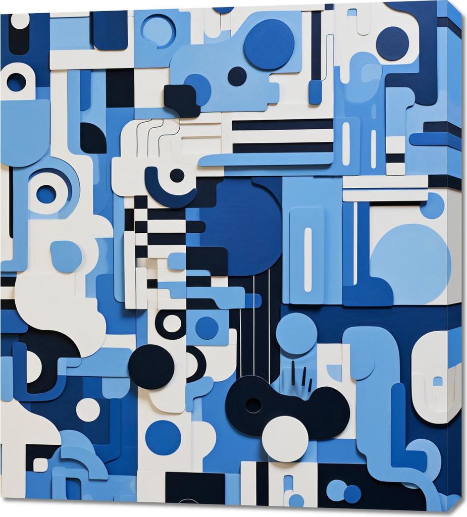 Bild 90x100cm Blauer Labyrinth