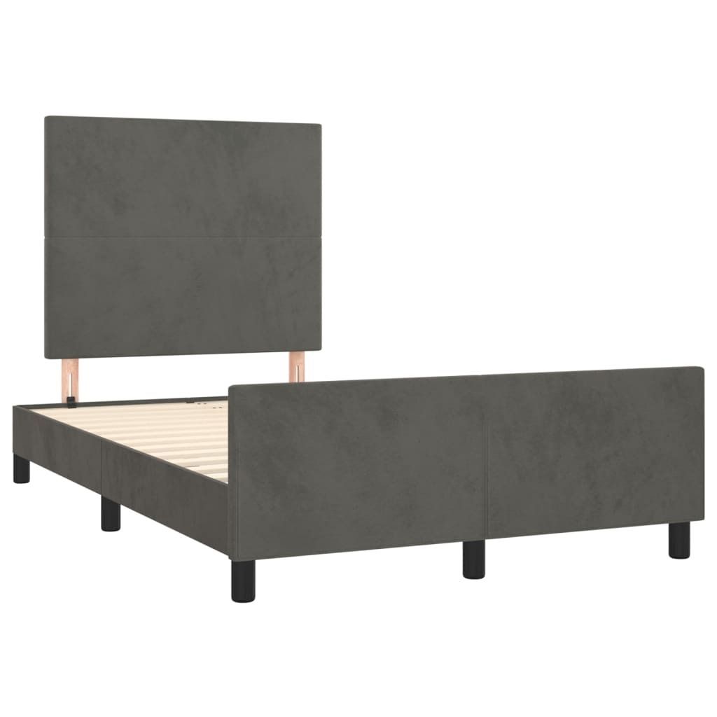 Bettgestell ohne Matratze Dunkelgrau 120x190 cm Samt