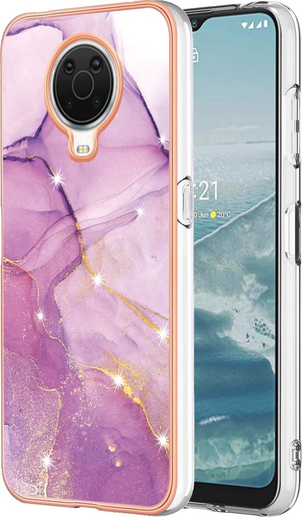 Nokia G20 / G10 Case, WindCase Marble Pattern Hybrid Hard Back Weich TPU Bumper Protective Case Cover for Nokia G20 / G10 Pink