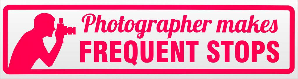 Kiwistar Frequent Stops Fotograf Magnetschild Schild magnetisch - 60cm Neonpink - Magnetfolie für Auto PKW Kfz