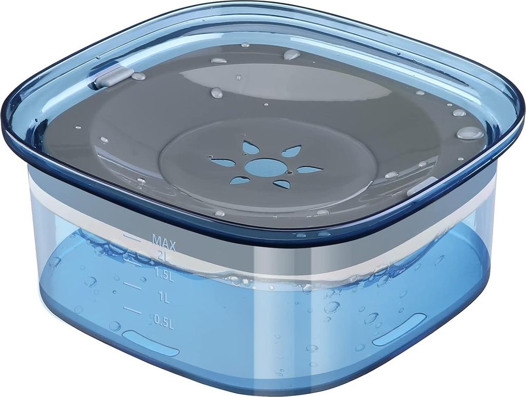 Wassernapf für Hunde, auslaufsicher, 2 Liter, Trinknapf für Hunde, spritzfrei, rutschfest, ohne Sabbern