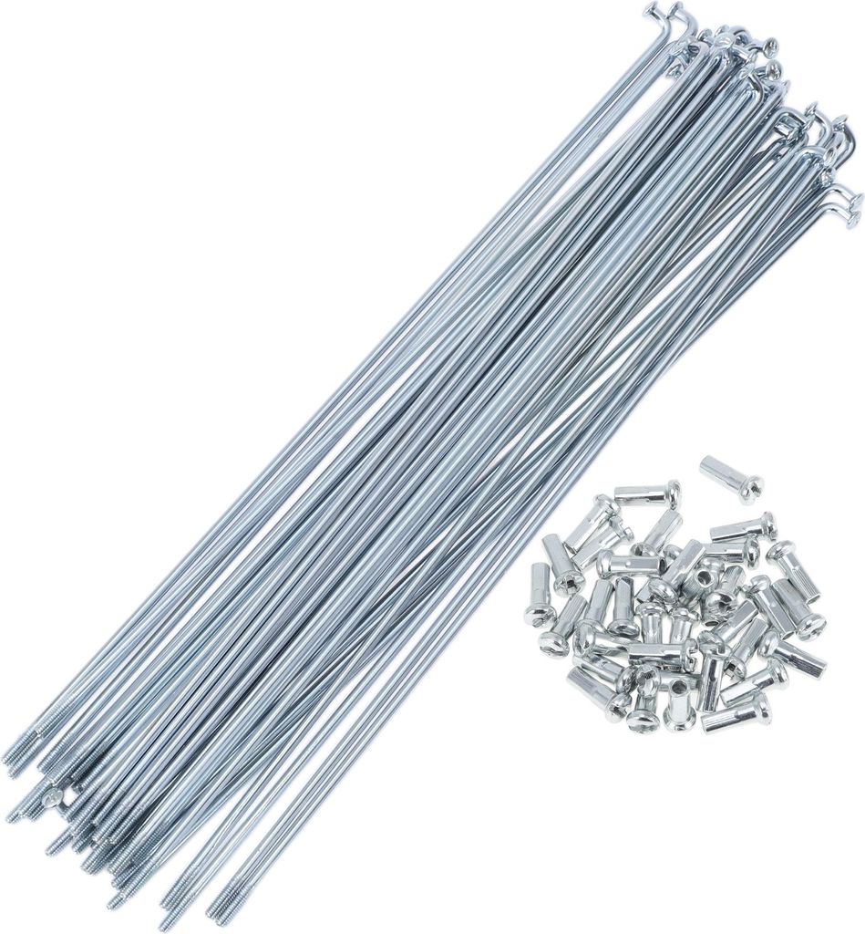 36 Set 13G Fahrradspeichen 199mm Fahrradrad Speichen Verzinkter Kohlenstoffstahl Silberton