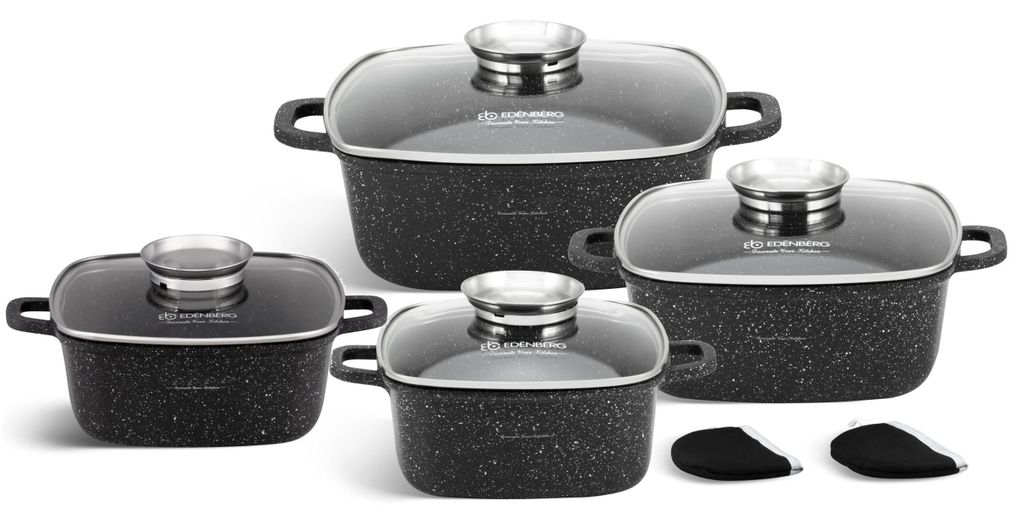 Topf-Set 8-tlg. Wunderschöne Quadratische Töpfe mit Produktbild 