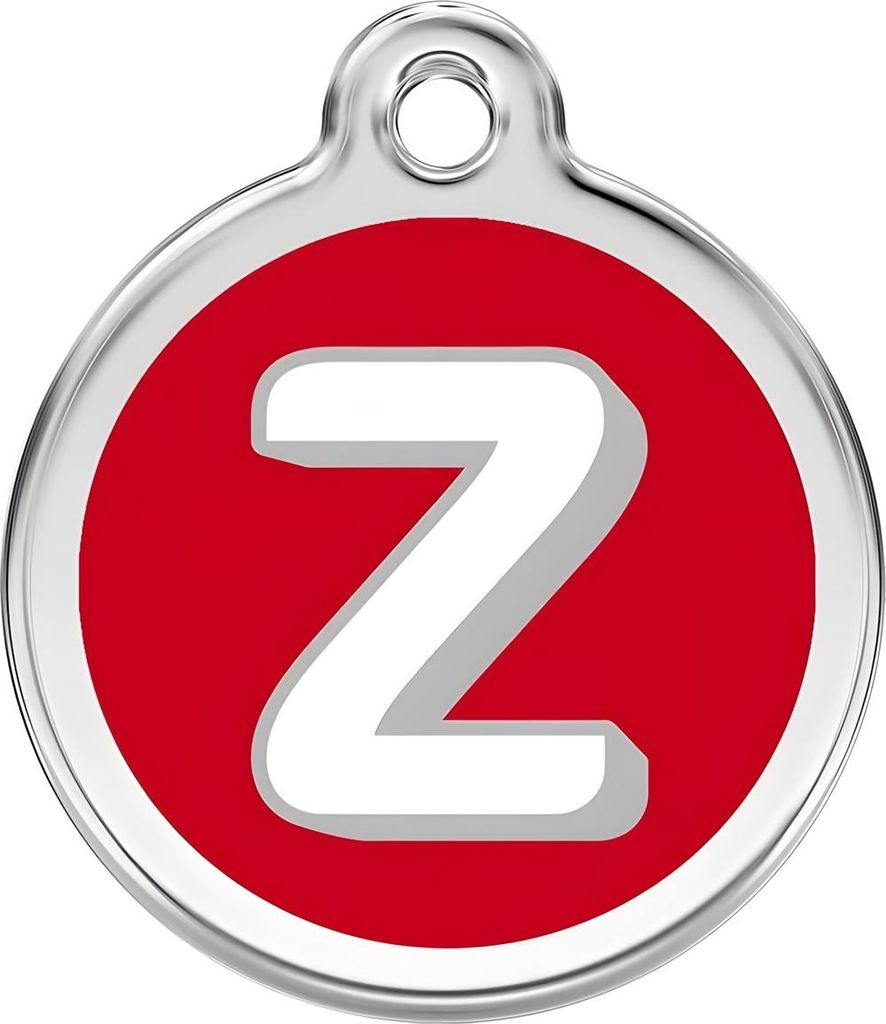 RedDingo Hundemarke mit individueller Gravur Buchstabe Z rot, Größe: M
