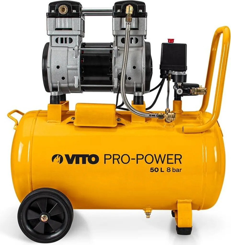 Compresseur d'air 1100W Silencieux VITO 50 Litres 8 bar Haute Qualité