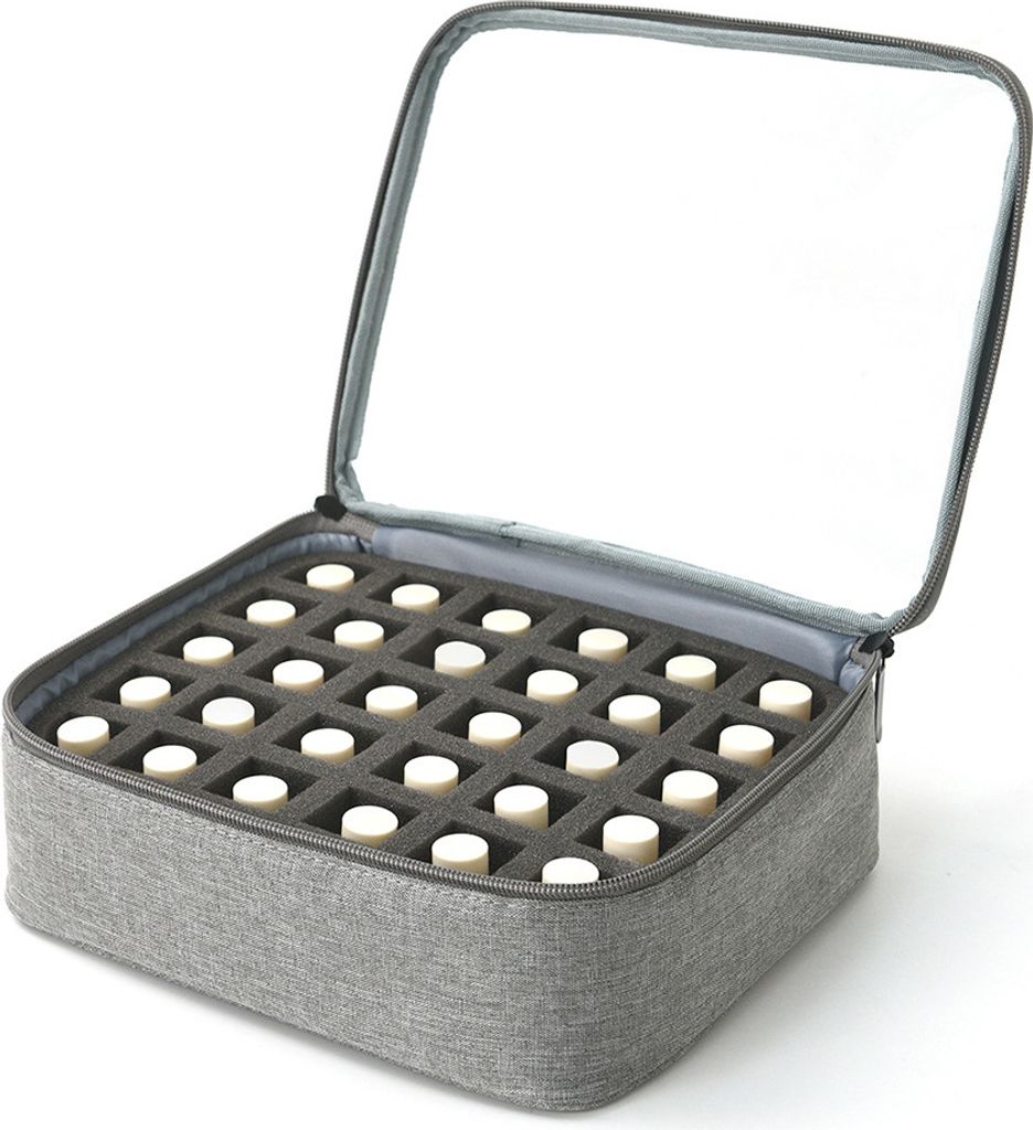 INF Tragbare Kosmetiktasche Make-up-Organizer für Nagellack Grau