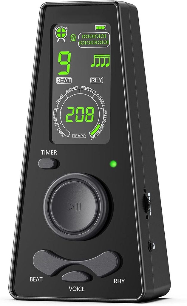 Digitales Metronom, Elektronisches Metronom mit Timer, Tempo-Adjustment, Vocal Voice Beats für Klavier, Geige, Gitarre, Ukulele und Schlagzeug