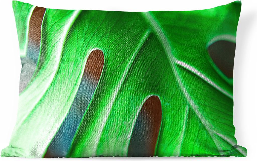 MuchoWow Outdoor Kissen - Lebendige botanische Blätter - 50x30 cm - Wetterfest - Lounge Kissen - Sofa kissen - Wohnzimmer Dekoration