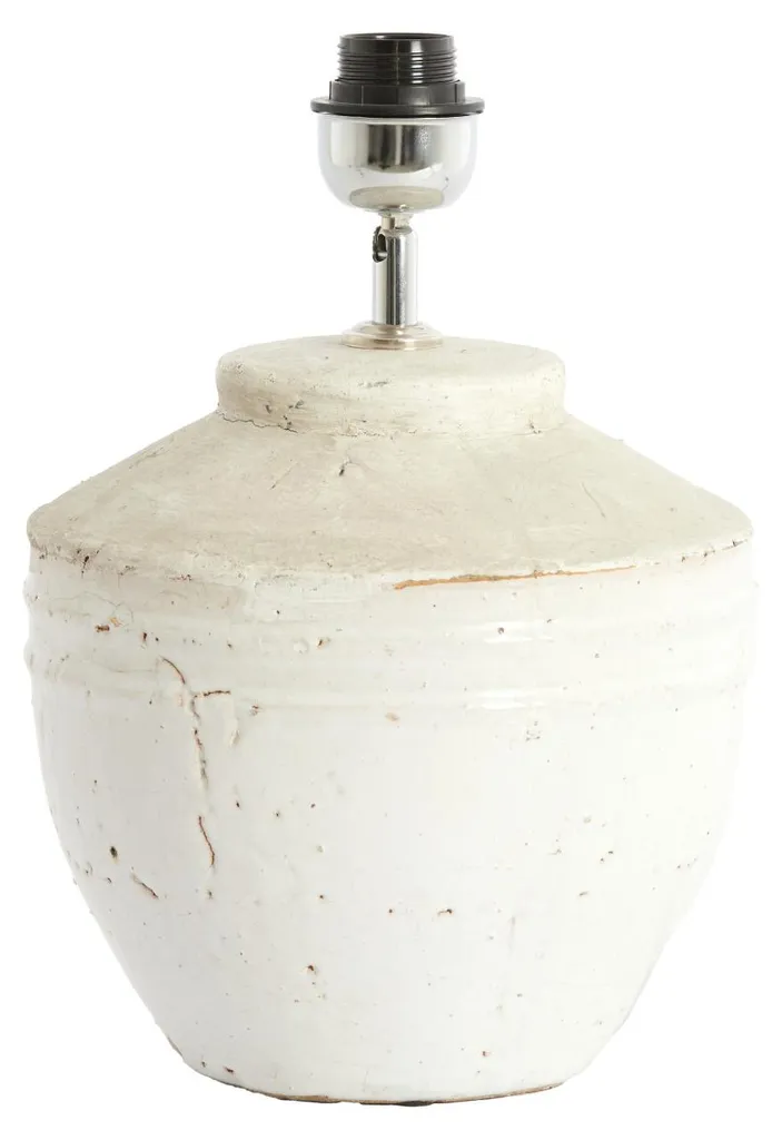 Pied de lampe de table TOBA blanc antique pour décoration de chambre