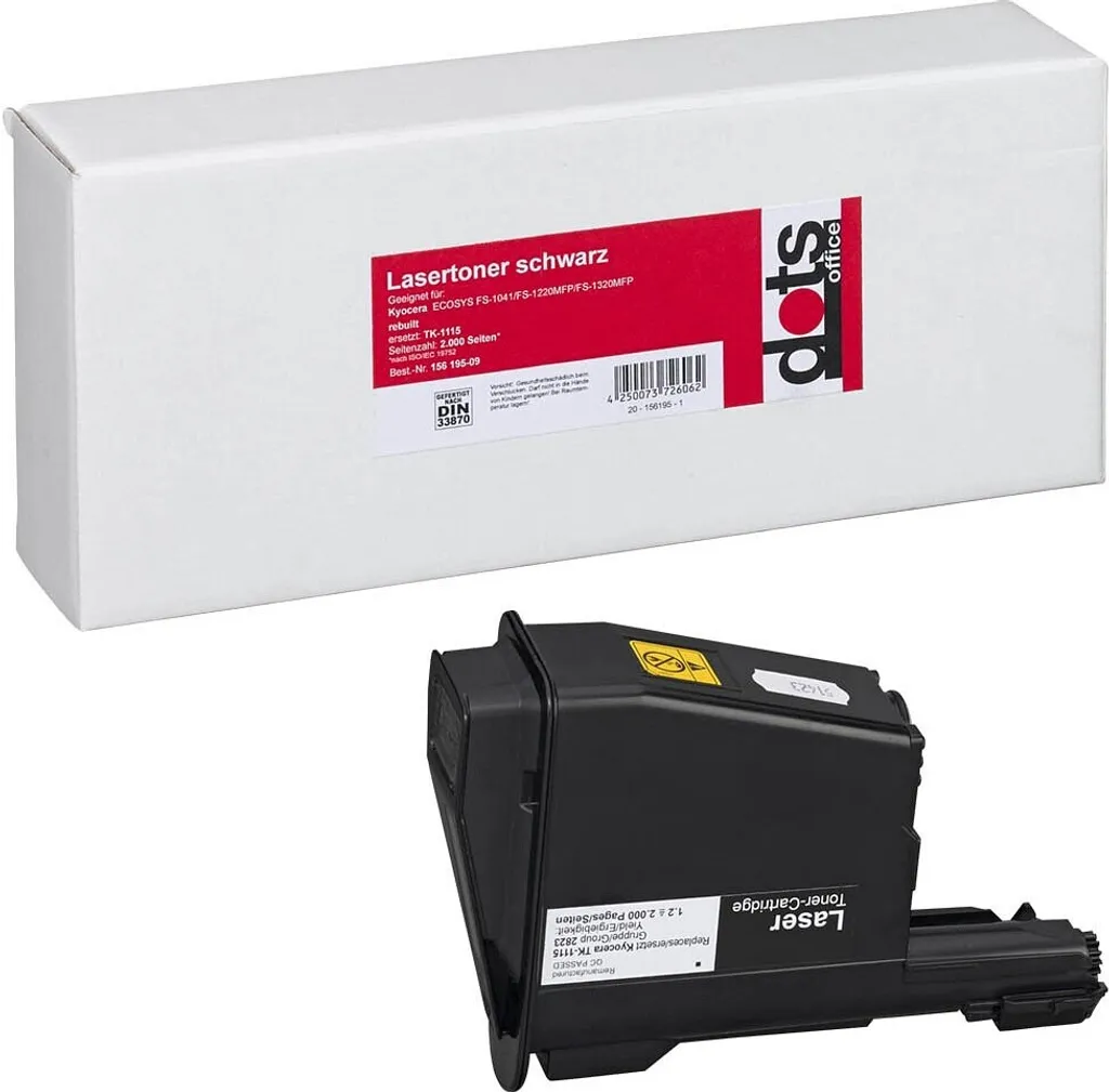 Toner Noir Compatible Kyocera TK-1115 pour Travaux de Bureau Intense