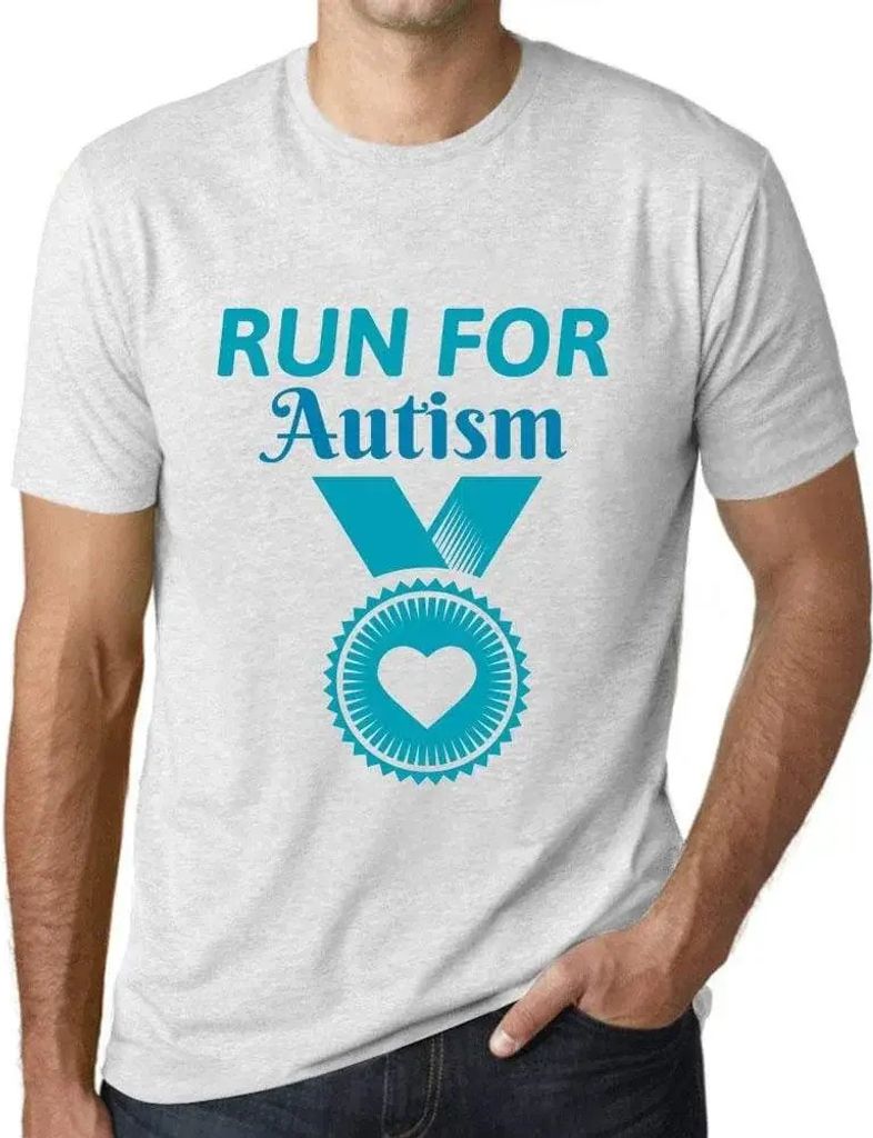 Herren Grafik T-Shirt Lauf für Autismus – Run For Autism – Öko-Verantwortlich Vintage Jahrgang Kurzarm Lustige Druck Geburtstag Geschenk Mann