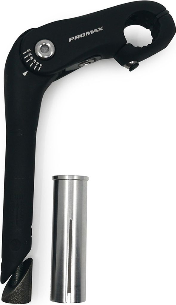 PROMAX Vorbau City Bike Alu 1" (22,2 MM) mit Hülse 1 1/8" ( 25,4 MM ) - Schwarz