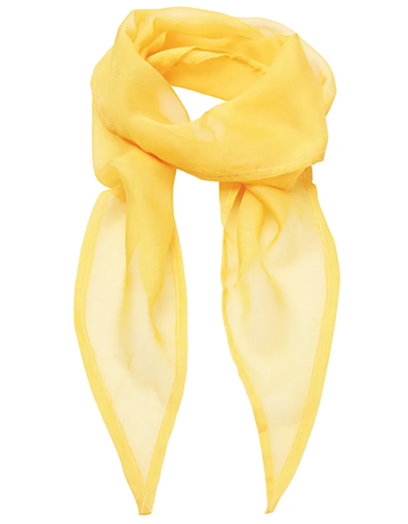 Premier Workwear PR740 | Sciarpa Sciarpa da donna in chiffon a colori - 98 x 16,5 cm - Colore: Girasole (circa Pantone 136c) - Dimensioni: 98 x 16,5 cm