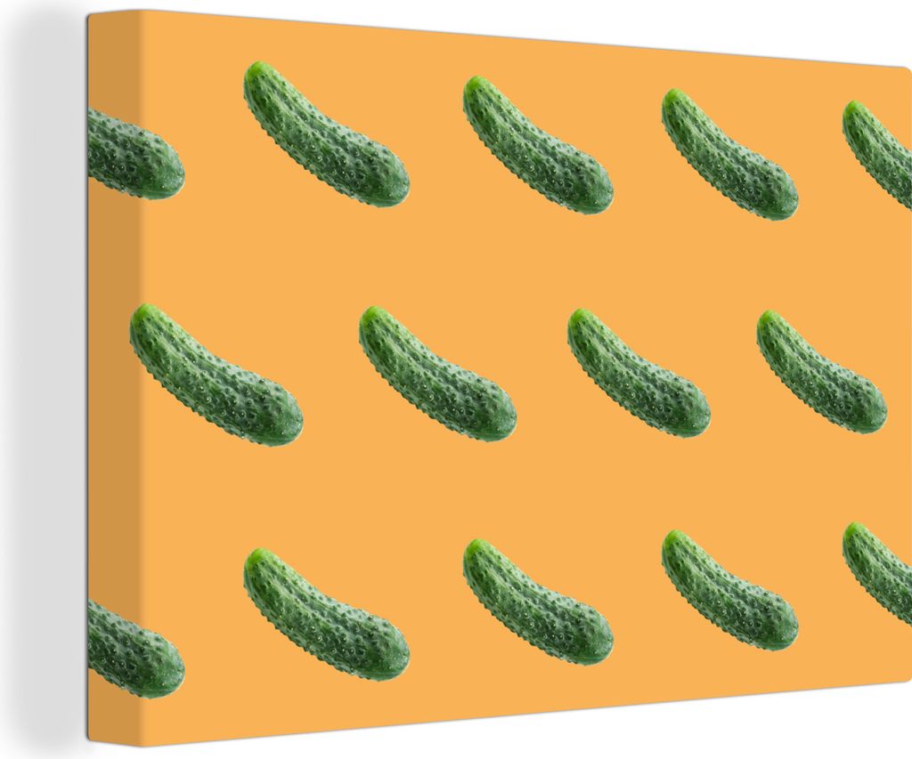 OneMillionCanvasses - Leinwandbilder - 150x100 cm, Gemüse - Muster - Orange, Wandbilder Kunstdruck Wanddekoration