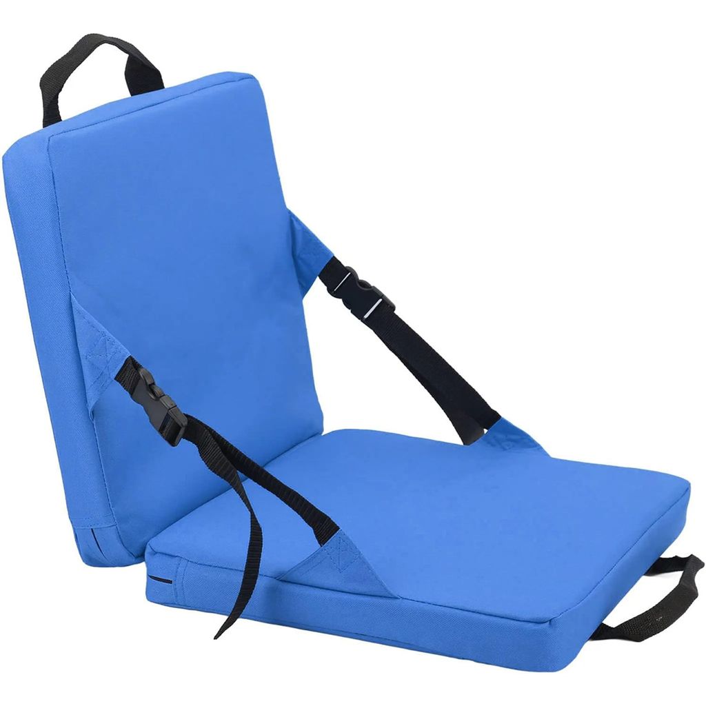Faltbarer Outdoor-Stuhl mit Rückenlehne, höhenverstellbar, mit Tragegriff und Aufbewahrungstasche, ideal für Strand, Park, Reisen - Blau