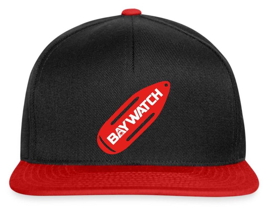 Spreadshirt Baywatch Rote Rettungsboje Snapback Cap, One size, Schwarz/Rot