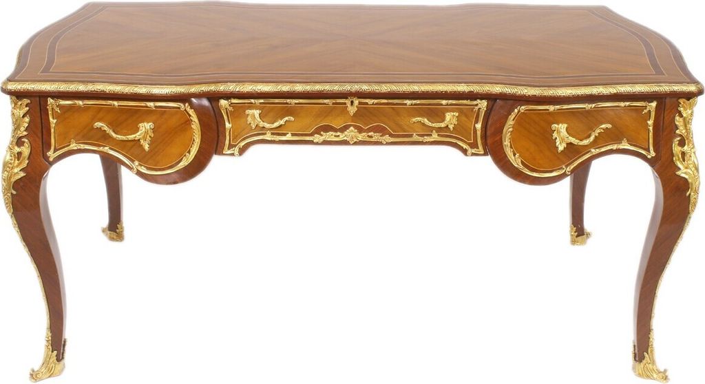 Casa Padrino Barock Schreibtisch Mahagoni 175cm x 90cm x H.80 - Antik Stil Sekretär Möbel