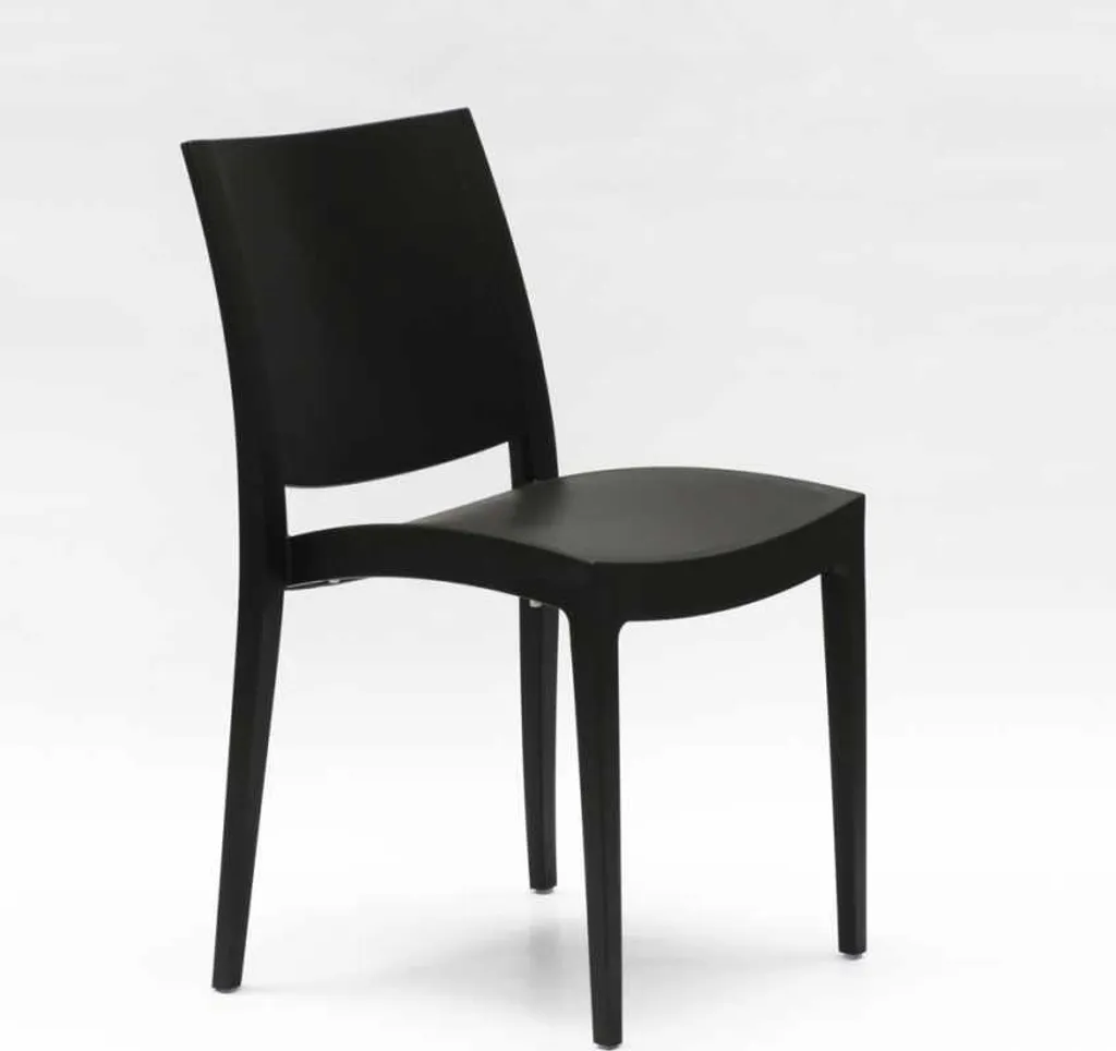 Chaise de cuisine et bar design noir en résine robuste Grand Soleil