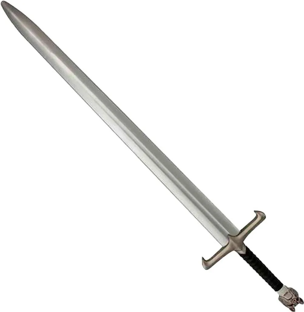 Épée de chevalier 111 cm en mousse pour déguisement et cosplay argent
