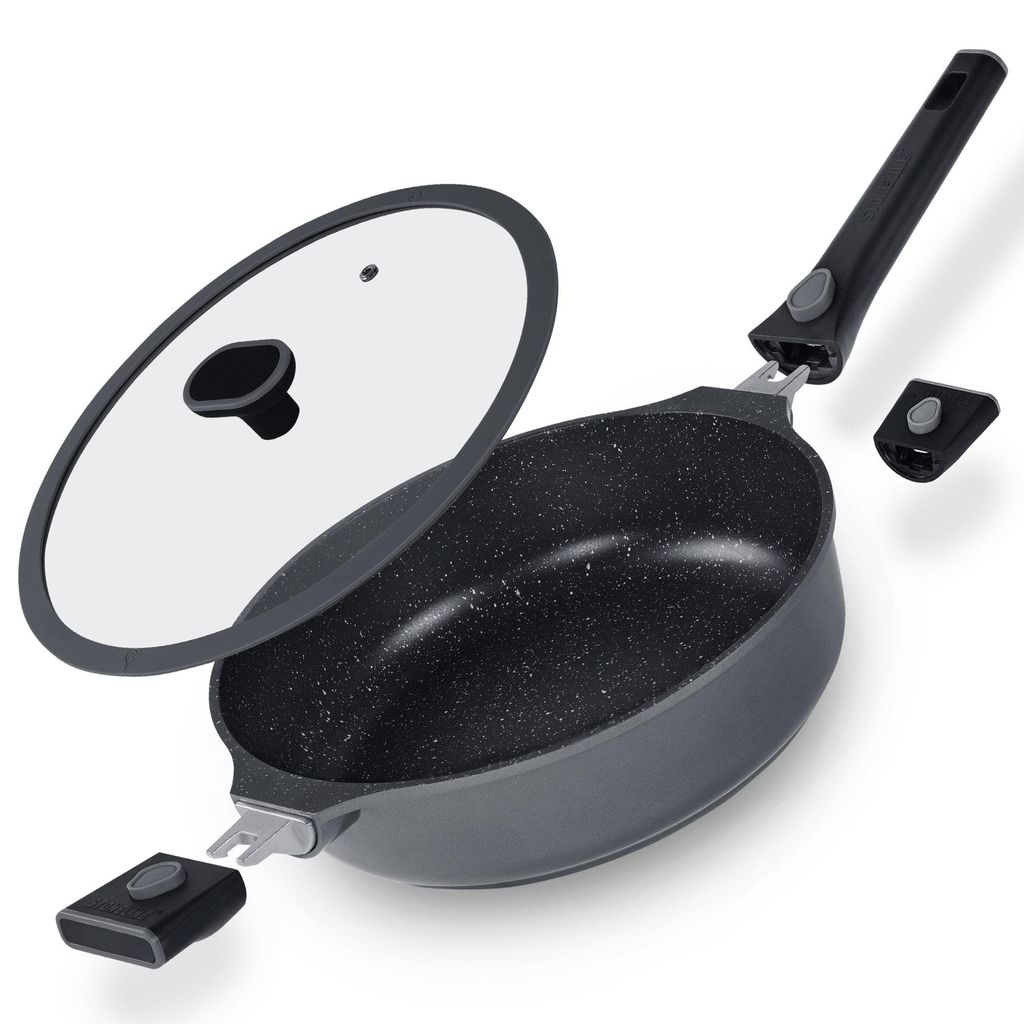 STONELINE® SMART Schmorpfanne 28 cm | mit Deckel - Grau Produktbild 