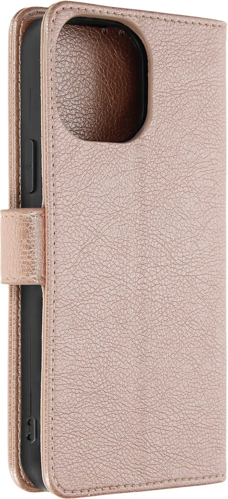 Custodia iPhone 15 Pro Max Oro Rosa in Pelle - Supporto Video