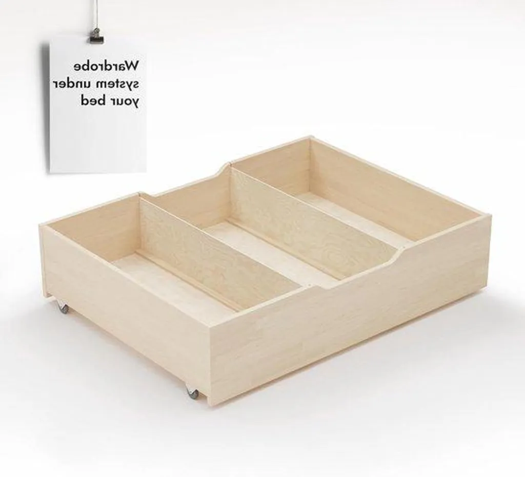 Étagère de rangement 975 x 89 x 23 cm en bois massif avec roulettes
