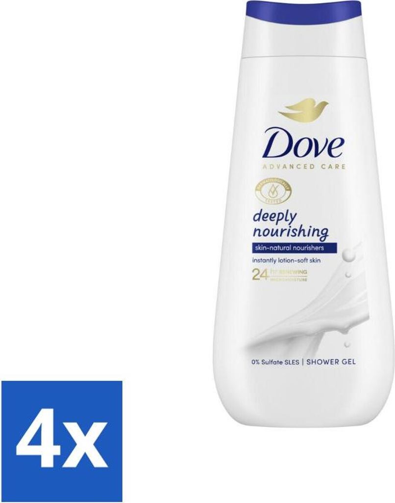 Dove Duschcreme - Tiefenpflegend - 225 ml - Vorteilspack - 4 Stücke