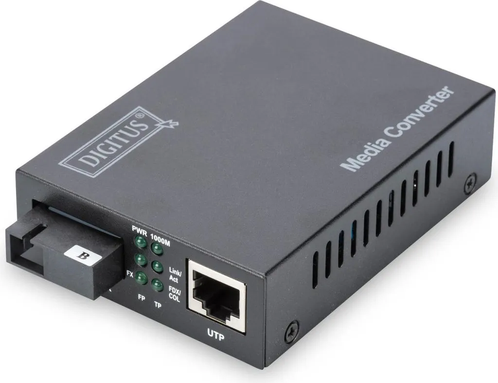 Media Converter Gigabit DIGITUS DN-82122 SC BiDi RJ45 20km - Best Price