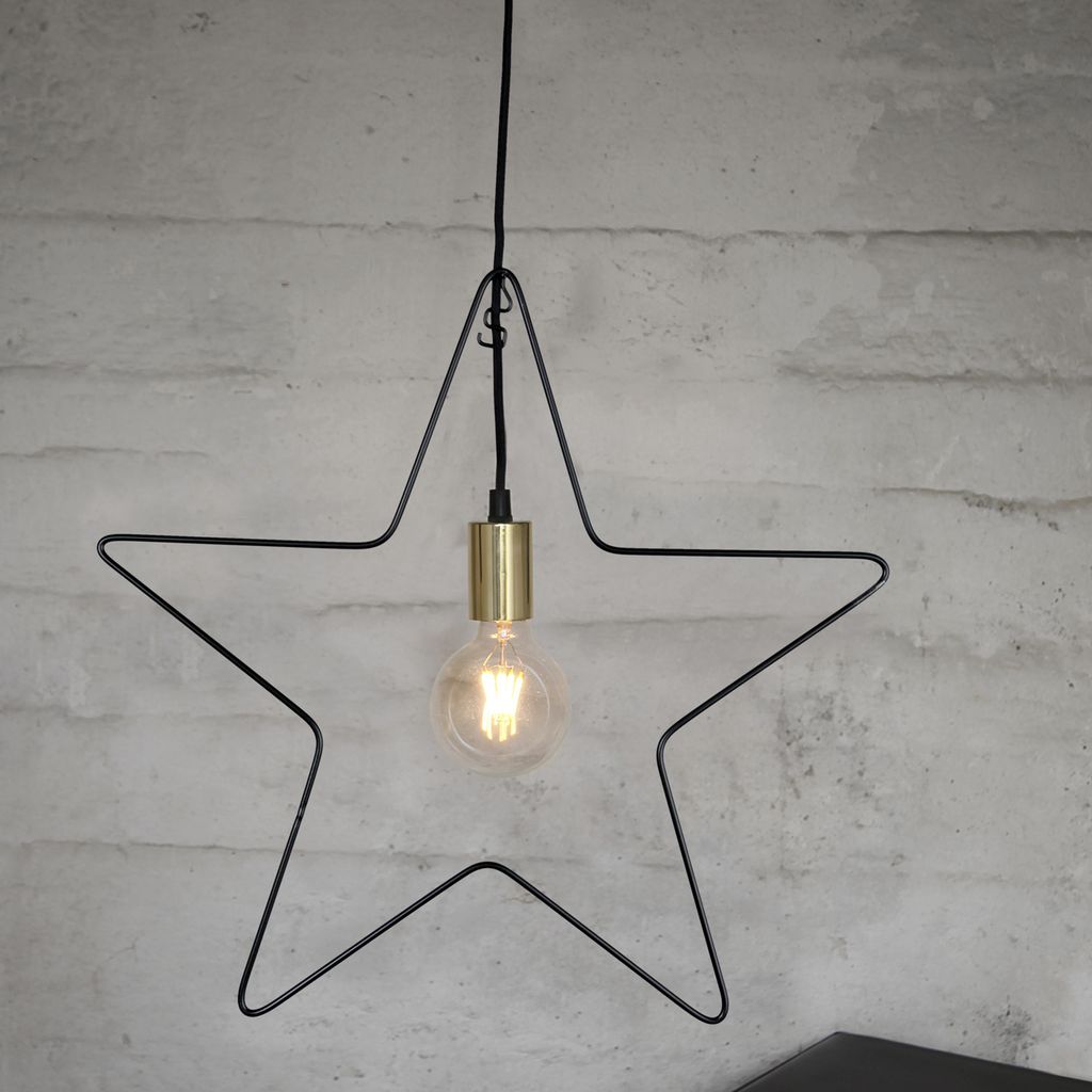 STAR Trading Stern Metall Ramsvik 50cm schwarz/messing innen